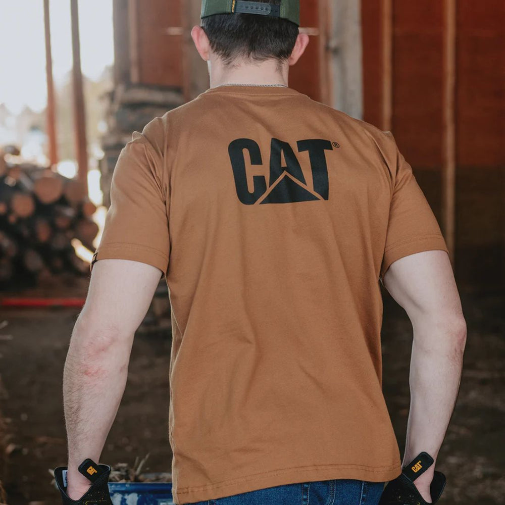 CAT Men's Short Sleeve Logo Pocket Work T-Shirt 1510552 - Bronze