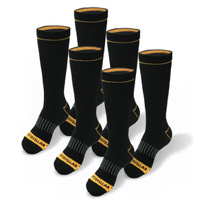 Cat Advanced 1/2 Cushion Crew Work Sock 6 Pack - Black