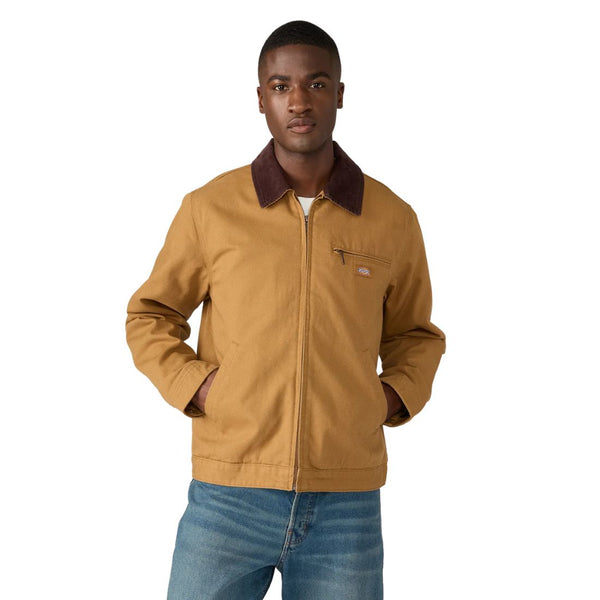 Dickies Men's Blanket Lined Duck Canvas Work Jacket A8DEV - Brown Duck
