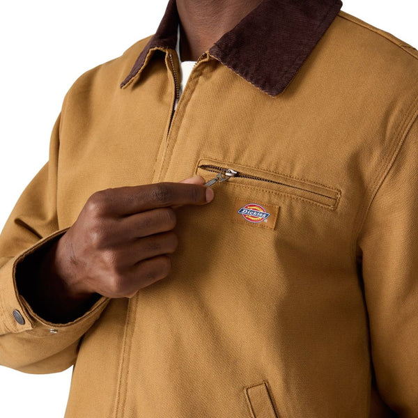 Dickies Men's Blanket Lined Duck Canvas Work Jacket A8DEV - Brown Duck