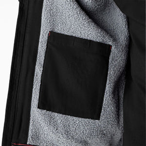 Dickies Men's Duck Canvas High Pile Fleece Lined Jacket - Black TJ360