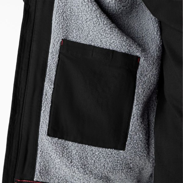 Dickies Men's Duck Canvas High Pile Fleece Lined Jacket - Black TJ360