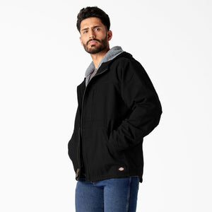 Dickies Men's Duck Canvas High Pile Fleece Lined Jacket - Black TJ360