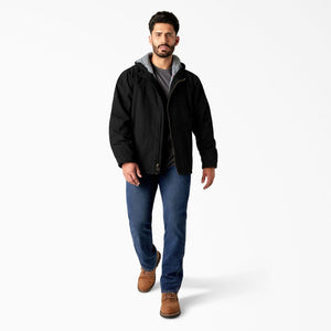 Dickies Men's Duck Canvas High Pile Fleece Lined Jacket - Black TJ360