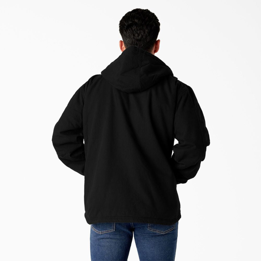Dickies Men's Duck Canvas High Pile Fleece Lined Jacket - Black TJ360