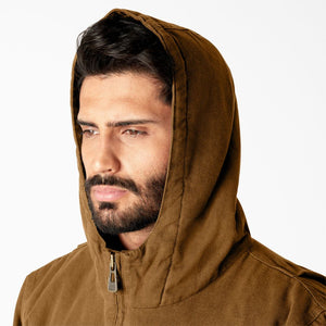 Dickies Men's Duck Canvas High Pile Fleece Lined Jacket - Brown TJ360