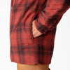 Dickies Men's Hooded Flannel Shirt Jacket with Hydroshield TJ211 - Brick Red & Black Plaid