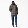 Dickies Men's Hooded Flannel Shirt Jacket with Hydroshield TJ211 - Moss Chocolate Plaid