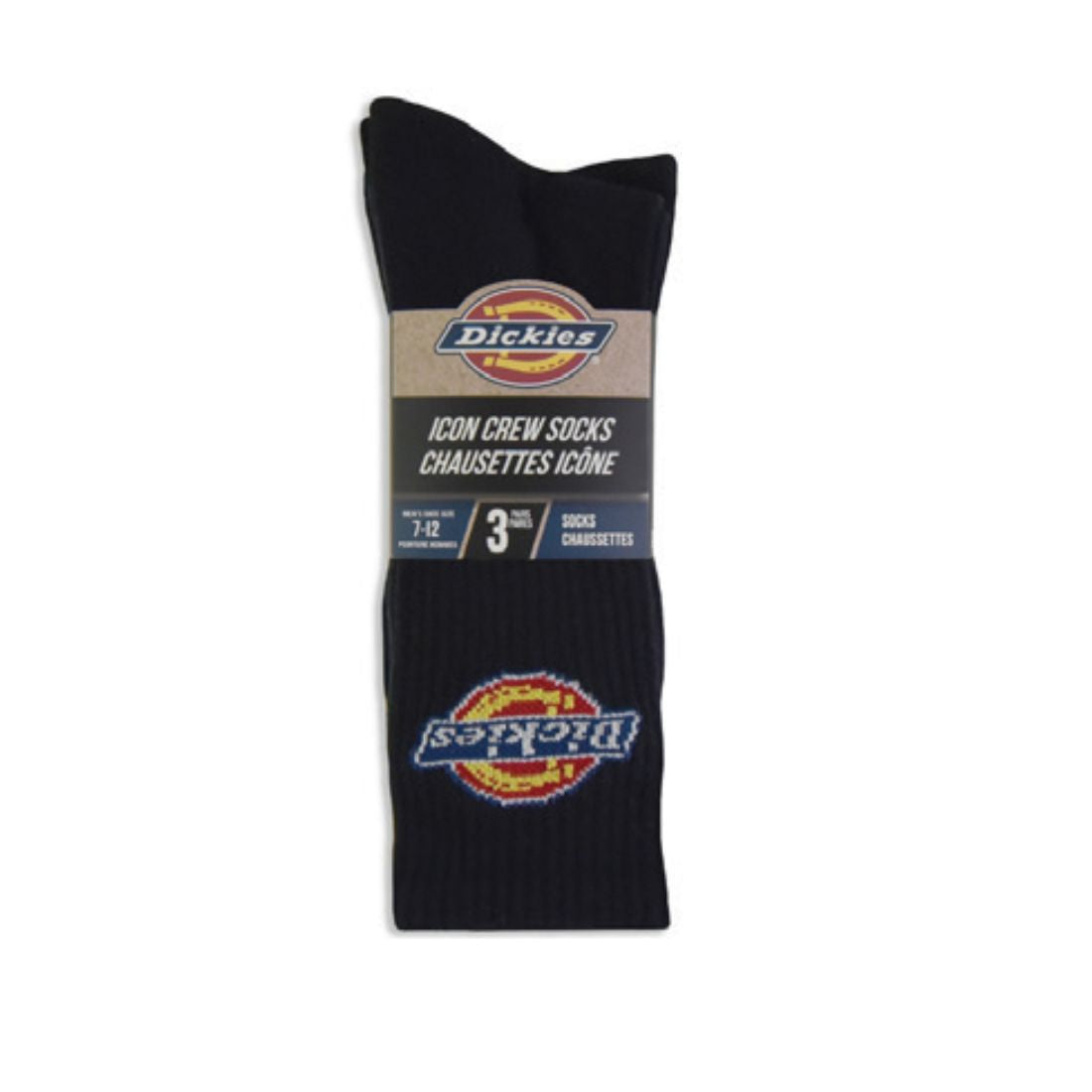 Dickies Men's Icon Cotton Blend 3-Pack Athletic Socks 11249D