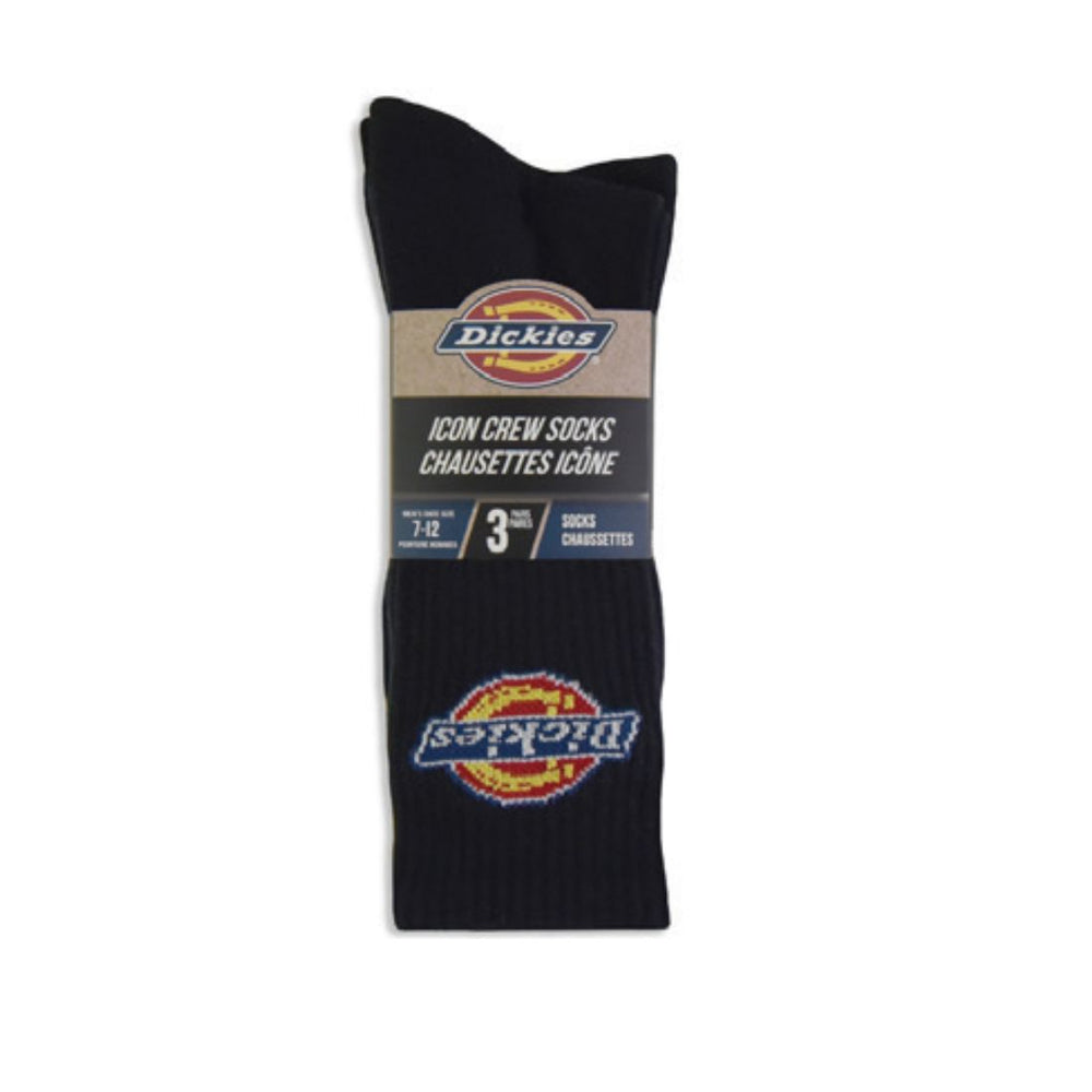 Dickies Men's Icon Cotton Blend 3-Pack Athletic Socks 11249D