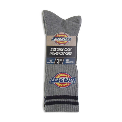 Dickies Men's Icon Striped Cotton Blend 3-Pack Athletic Socks 11539D