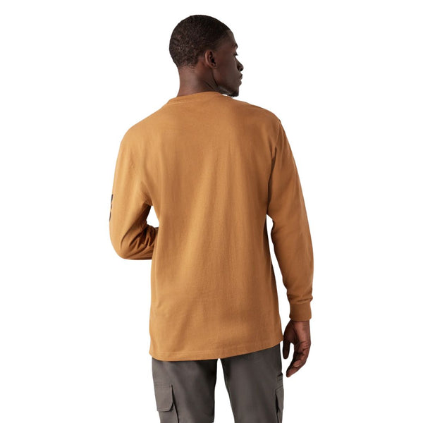 Dickies Heavyweight Logo Men's Long Sleeve Work T-Shirt WL22C - Brown Duck