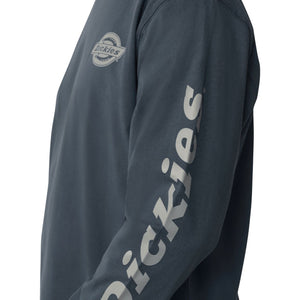 Dickies Heavyweight Logo Men's Long Sleeve Work T-Shirt WL22C - Airforce Blue