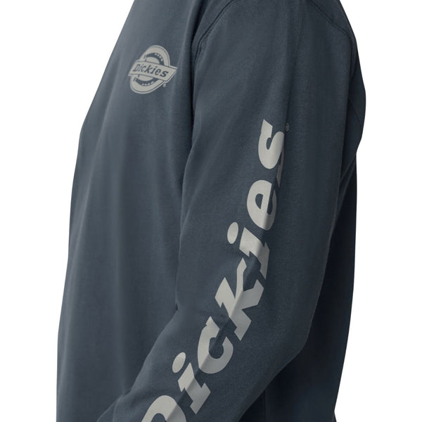 Dickies Heavyweight Logo Men's Long Sleeve Work T-Shirt WL22C - Airforce Blue