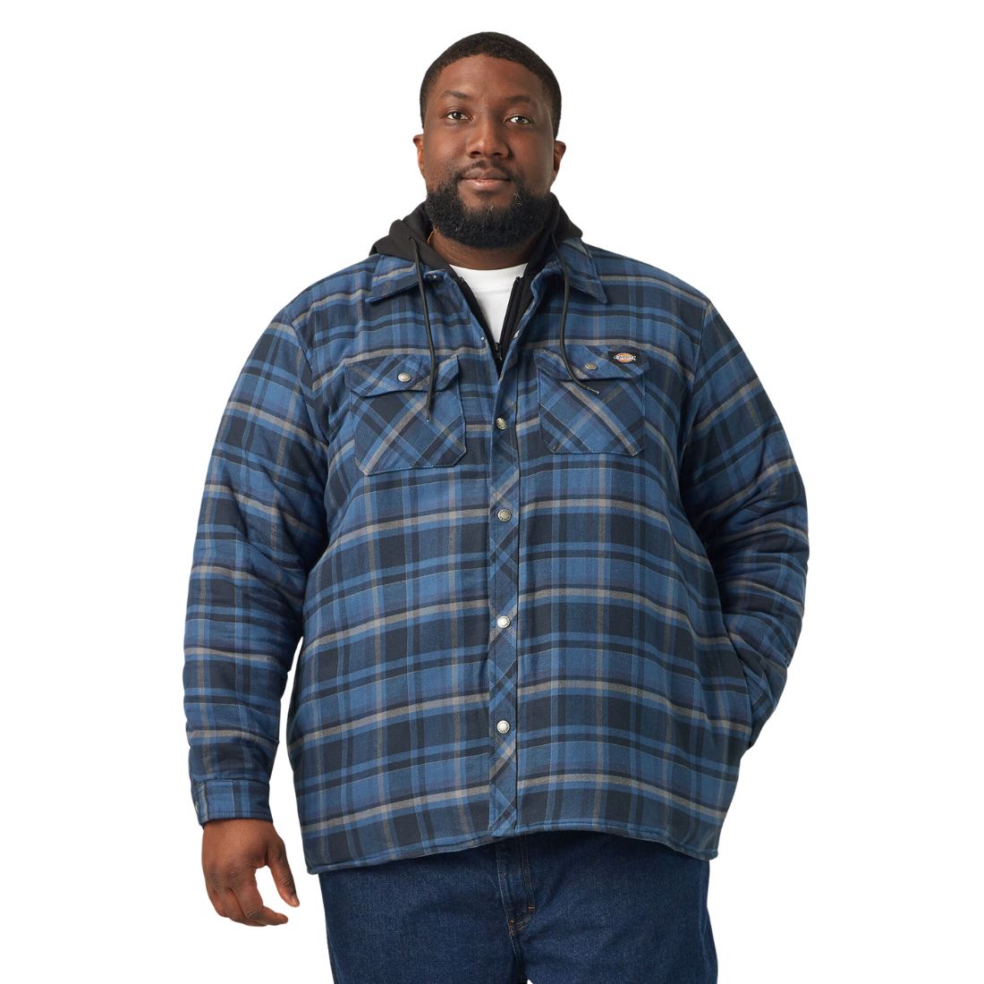 Dickies Men s Hooded Flannel Shirt Jacket with Hydroshield TJ211 Dar Work Authority