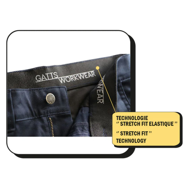 Gatts Men's Work Stretch Cargo Pants 011EX - Grey
