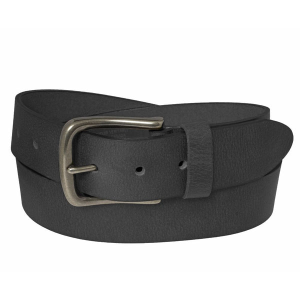 Grizzly 38mm Strap Belt with Antique Nickel Harness Buckle - Black