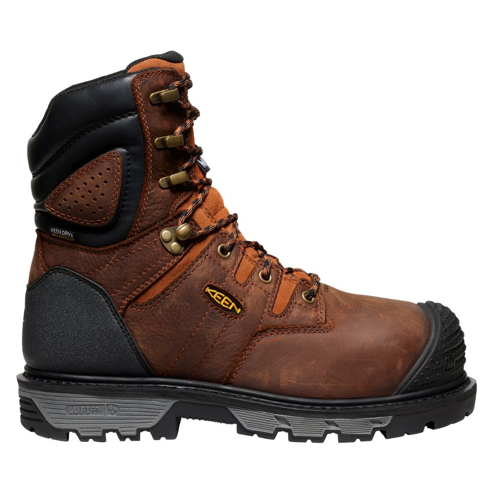Keen Camden Men's 8" Waterproof Internal MET Guard Composite Toe Work Boot 1027693 - Brown