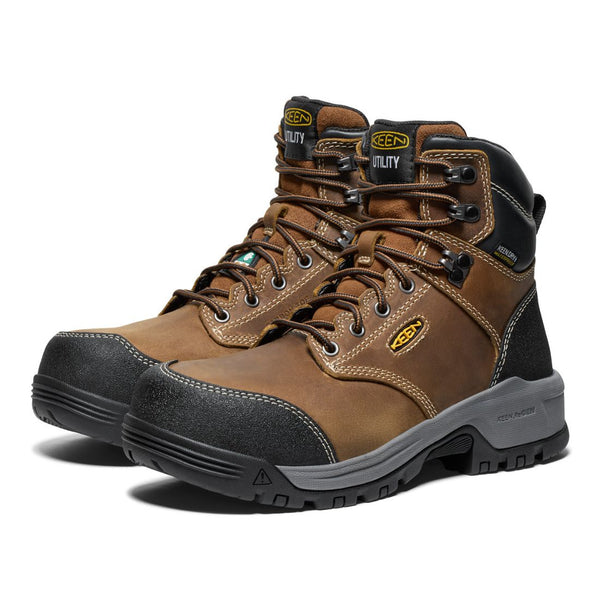Keen Evanston Women's 6" Waterproof Composite Toe Work Boot 1029856 - Brown