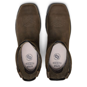 Keen Flatland Wellington Men's Pull-On Waterproof Internal MET Guard Composite Toe Work Boot 1032254 - Brown