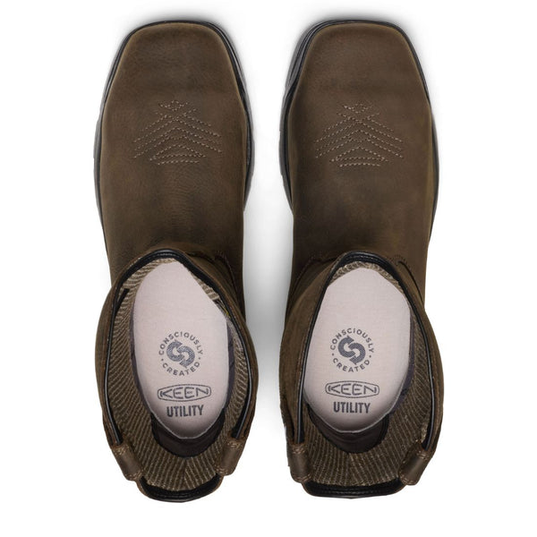 Keen Flatland Wellington Men's Pull-On Waterproof Internal MET Guard Composite Toe Work Boot 1032254 - Brown