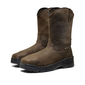 Keen Flatland Wellington Men's Pull-On Waterproof Internal MET Guard Composite Toe Work Boot 1032254 - Brown