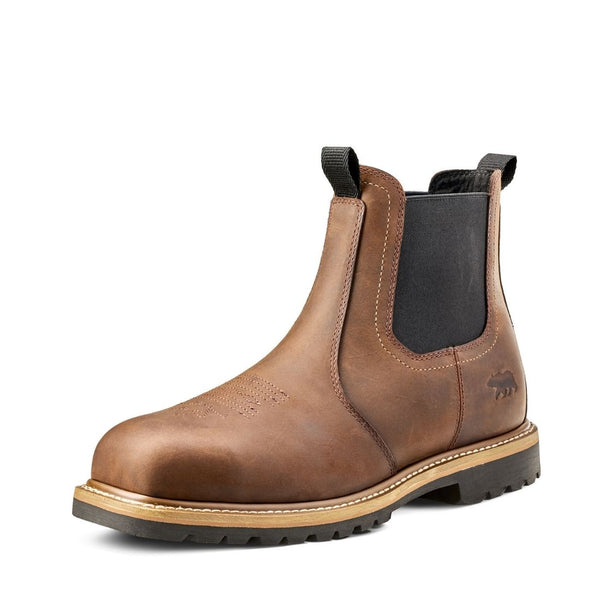 Kodiak Lundbreck Chelsea Men's 6" Composite Toe Pull On Work Boot 1018DB - Brown