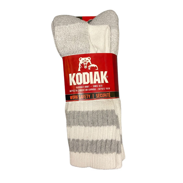 Kodiak Steel Toe Cotton Crew Sock - White