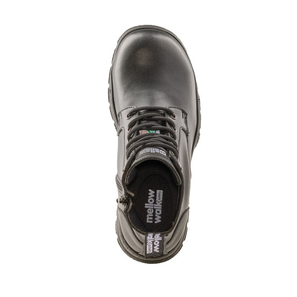 Mellow Walk Women's 6" Steel Toe Work Boot with Side Zipper 404049BLK
