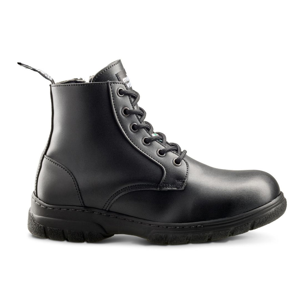 Mellow Walk Women's 6" Steel Toe Work Boot with Side Zipper 404049BLK