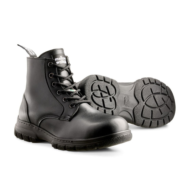 Mellow Walk Women's 6" Steel Toe Work Boot with Side Zipper 404049BLK