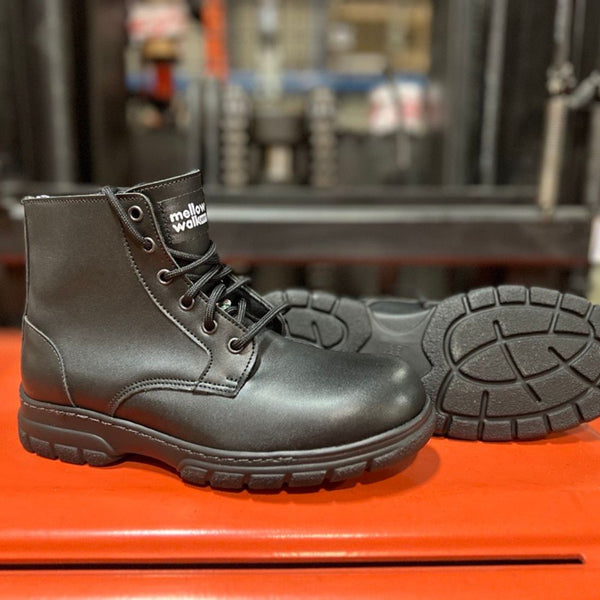 Mellow Walk Women's 6" Steel Toe Work Boot with Side Zipper 404049BLK