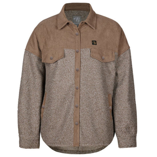 P&F Women's Corduroy and Wool Work Overshirt PF2008-02 - Taupe