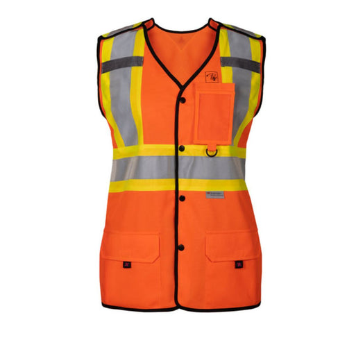 P&F Women's High Visibility Safety Vest with 4" Reflective Stripes PF760B-17
