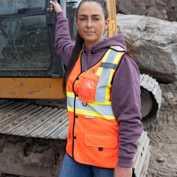 P&F Women's High Visibility Safety Vest with 4" Reflective Stripes PF760B-17