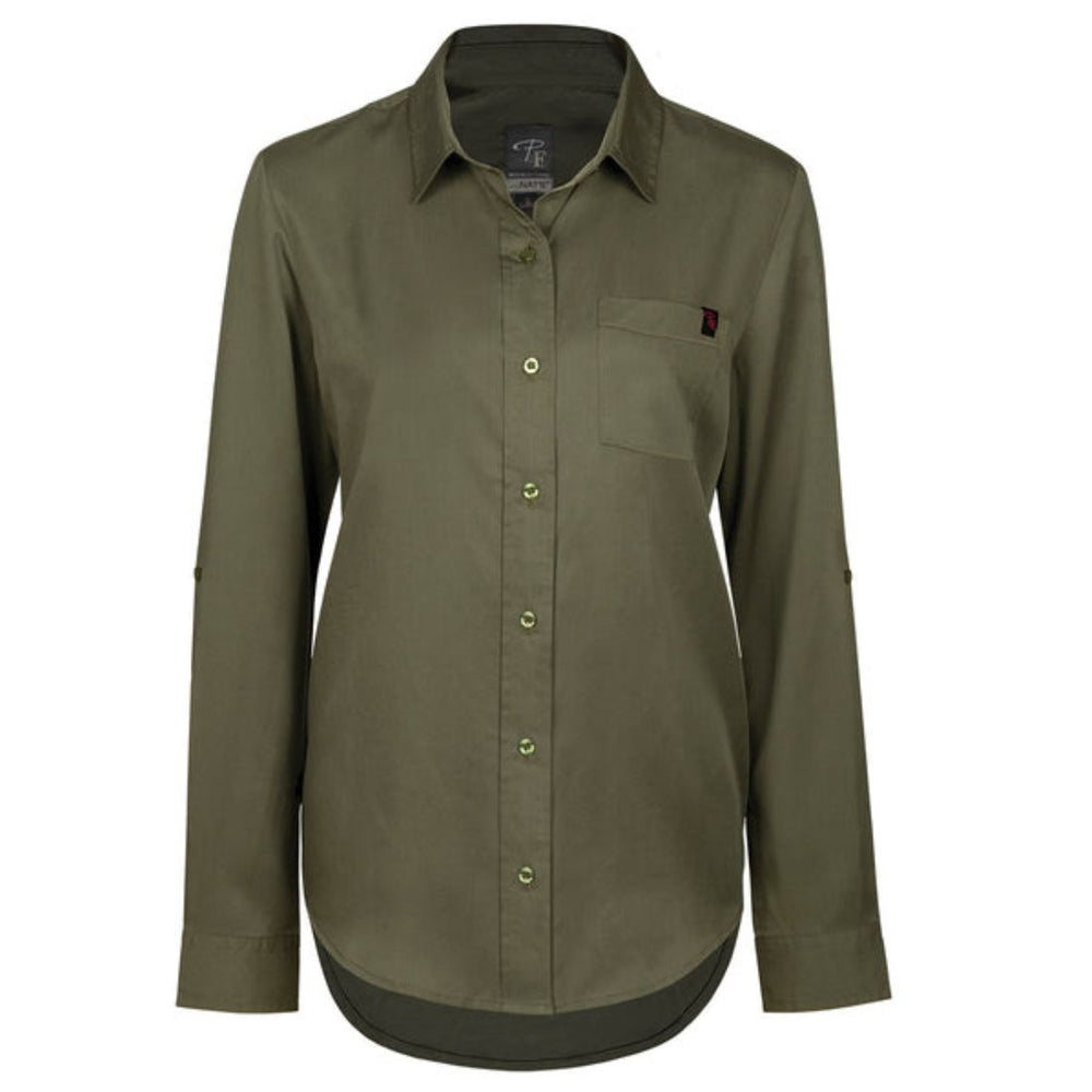 P&F Women's Long Sleeve Flannel Work Shirt PF475-15 - Olive