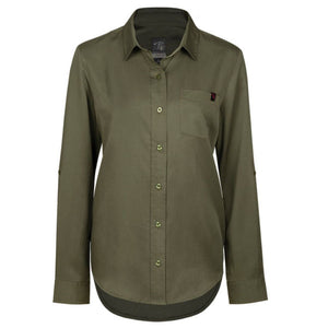 P&F Women's Long Sleeve Flannel Work Shirt PF475-15 - Olive