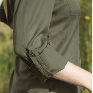 P&F Women's Long Sleeve Flannel Work Shirt PF475-15 - Olive