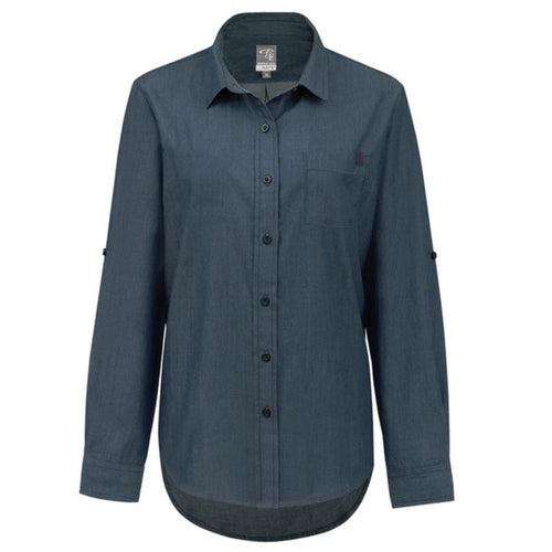 P&F Women's Long Sleeve Flannel Work Shirt PF475-16 - Navy