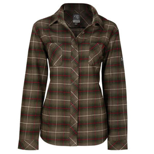 P&F Women's Long Sleeve Plaid Flannel Work Shirt PF470-14 - Khaki