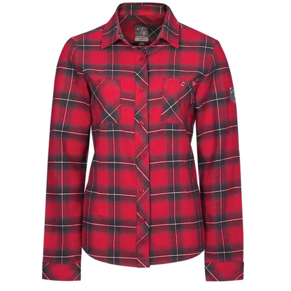 P&F Women's Long Sleeve Plaid Flannel Work Shirt PF470-14 - Red