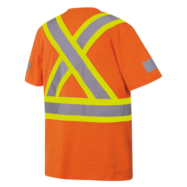 Pioneer Men's Hi-Vis 100% Cotton Short Sleeve Work T-Shirt 6978A