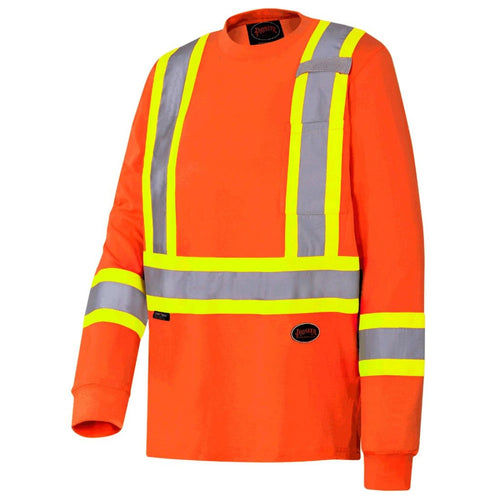 Pioneer Men's Hi-Vis 100% Cotton Long Sleeve Work Shirt 6981A