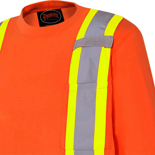 Pioneer Men's Hi-Vis 100% Cotton Long Sleeve Work Shirt 6981A