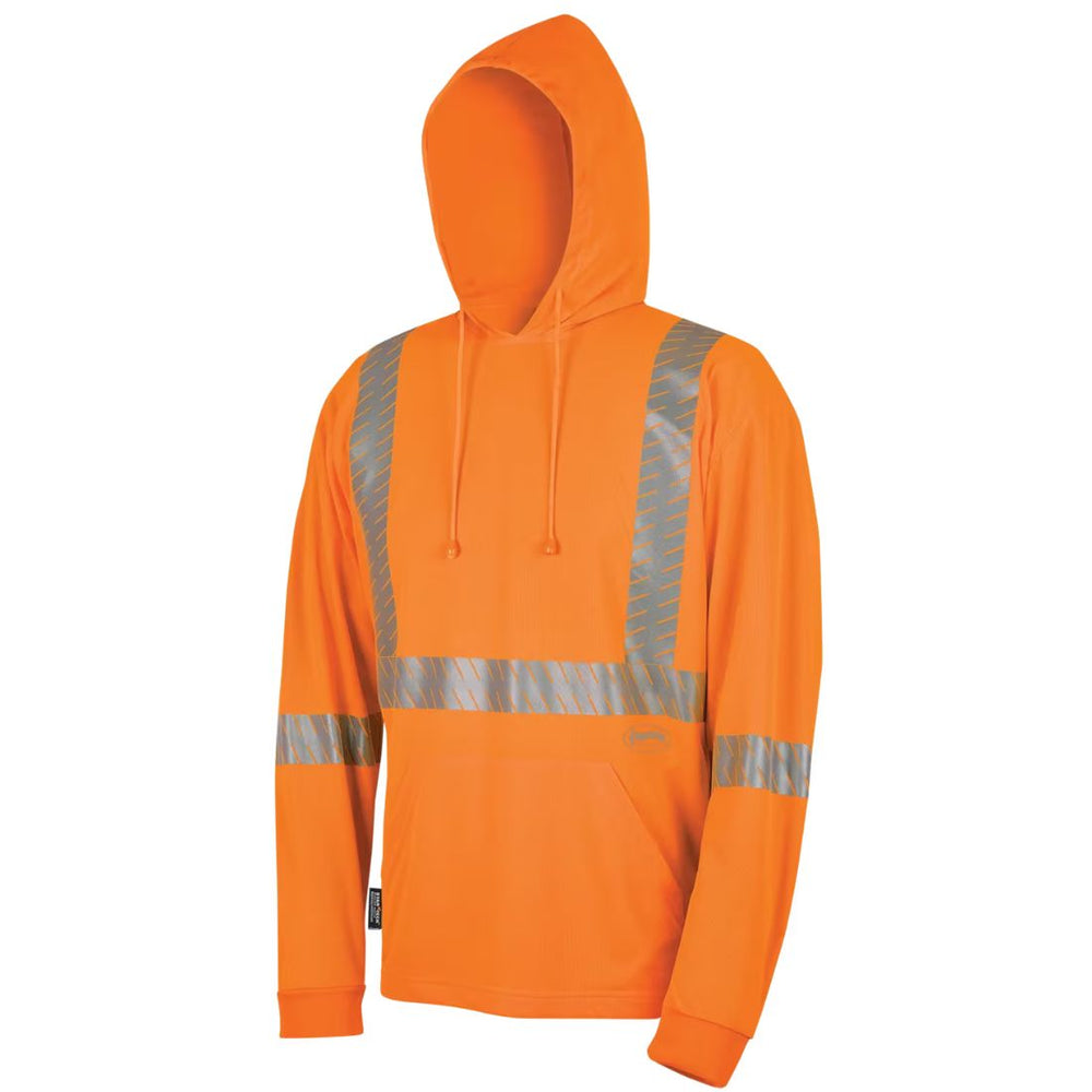Pioneer Men's Hi-Vis Birds-Eye Wicking Safety Hoodie Shirt 6964