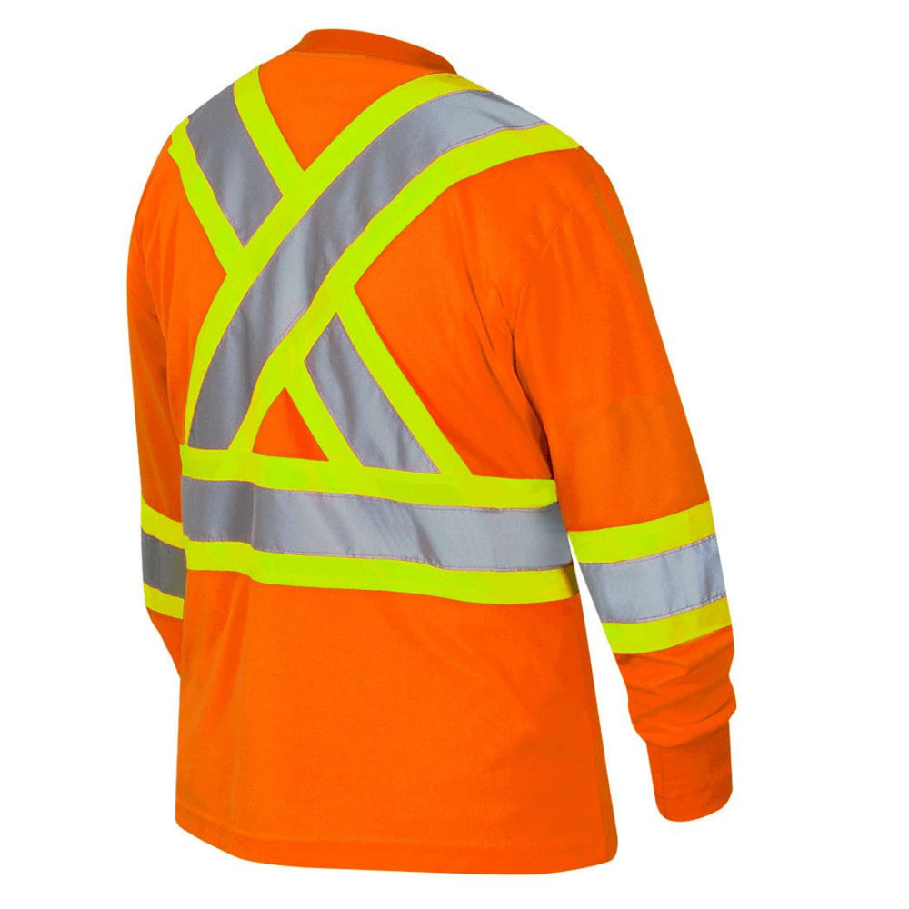 Pioneer Women's Birdseye Safety High Visibility Long Sleeve Shirt 6968 - Orange