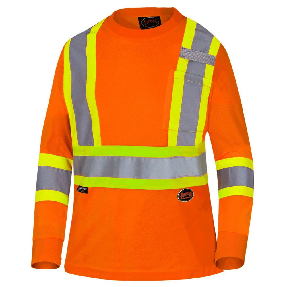 Pioneer Women's Birdseye Safety High Visibility Long Sleeve Shirt 6968 - Orange