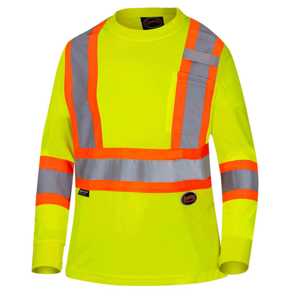 Pioneer Women's Birdseye Safety High Visibility Long Sleeve Shirt 6969 - Yellow