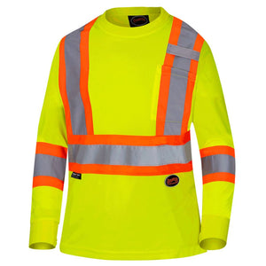 Pioneer Women's Birdseye Safety High Visibility Long Sleeve Shirt 6969 - Yellow