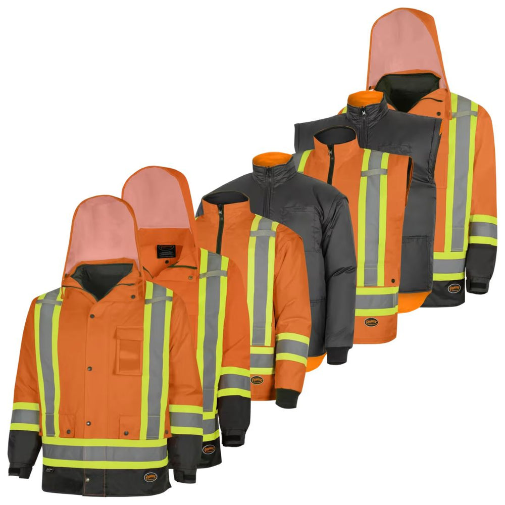 Pioneer Yukon Men's 7-in-1 HI VIS Waterproof Winter Parka 5056 - Orange